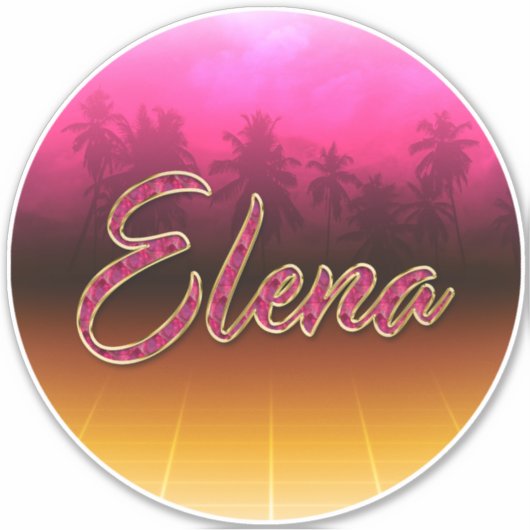 Elena Vorname Name golden pink Aufkleber Sticker (Vorderseite)