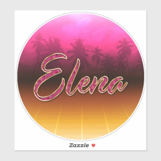 Elena Vorname Name golden pink Aufkleber Sticker (Blatt)