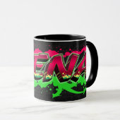 Elena Vorname Name Graffiti red green Tasse (VorderseiteRechts)