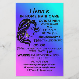 Elenas Haarstyling zu Hause Flyer