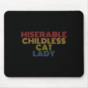 Elende kinderlose Katzenlady Retro Vintage  Mousepad