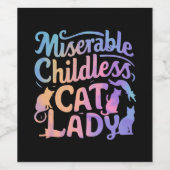 Elende kinderlose Katzenlady Weinetikett (Einzelnes Label)