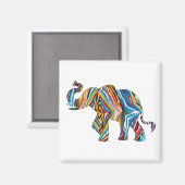 Elepahnt-Psychedelic Zebra Print Magnet (Vorderseite/Rückseite)