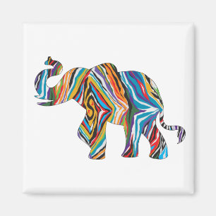 Elepahnt-Psychedelic Zebra Print Magnet