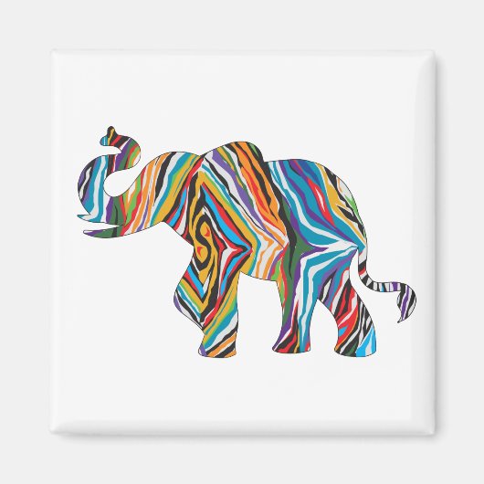 Elepahnt-Psychedelic Zebra Print Magnet (Vorne)