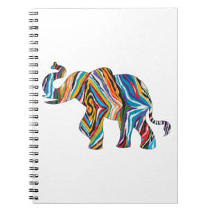 Elepahnt-Psychedelischer Zebradruck Notizblock