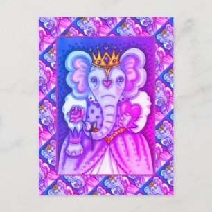 ELEPHANISCHE KÖNIGIN VON HERZEN UND ROSE ROYAL VAL FEIERTAGSPOSTKARTE