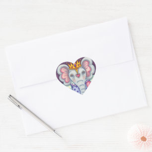 ELEPHANISCHE KÖNIGIN VON HERZEN UND ROSE ROYAL VAL Herz-Aufkleber