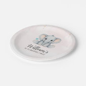 Elephant 1. Geburtstag Pappteller (Schrägansicht)