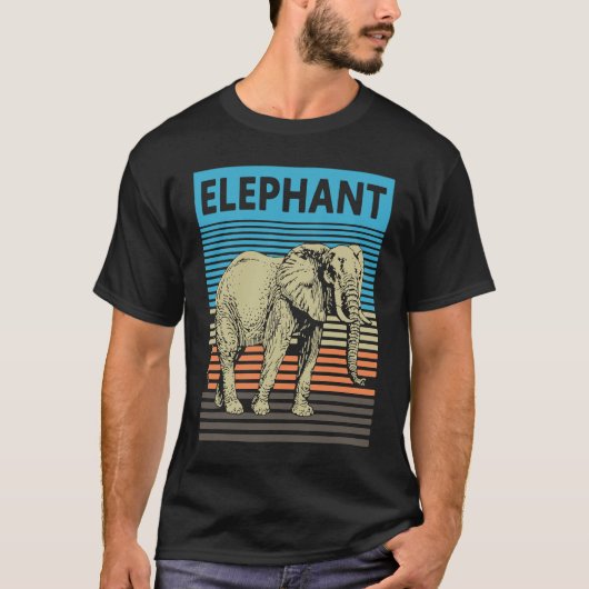 Elephant 70s sunset Elephant T-Shirt (Vorderseite)
