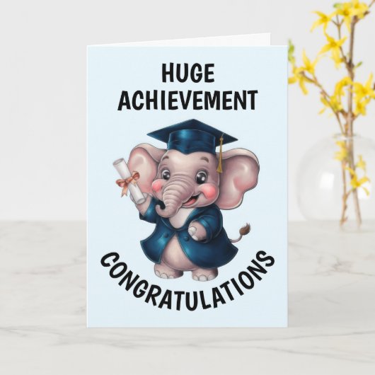 Elephant Abschluss Karte (Gelbe Blume)