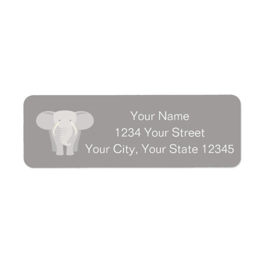 Elephant Address Label (Vorne)
