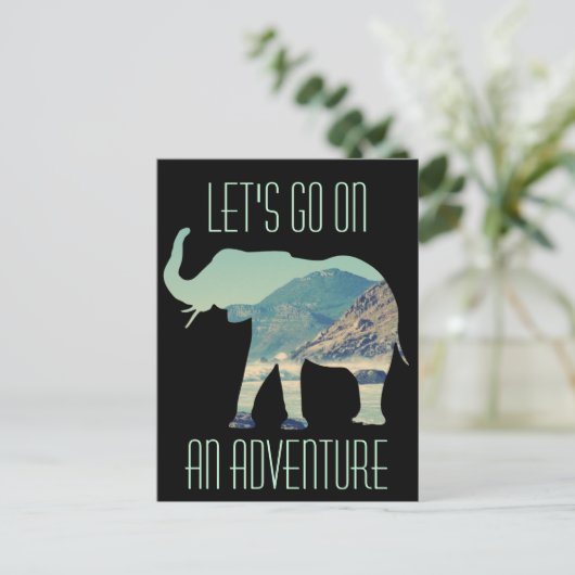 Elephant Adventure Postkarte (Stehend Vorderseite)