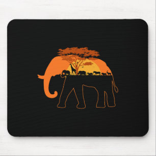 Elephant Africa Animals Trees Earth Day Mousepad