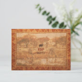 Elephant African Safari Wedding RSVP Replik Card (Stehend Vorderseite)