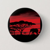 Elephant African Sunset Button (Vorderseite)