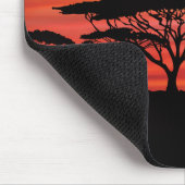 Elephant African Sunset Mousepad (Ecke)