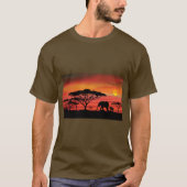 Elephant African Sunset T-Shirt (Vorderseite)