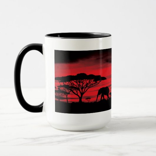 Elephant African Sunset Tasse (Links)