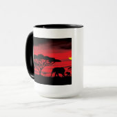 Elephant African Sunset Tasse (Vorderseite Links)