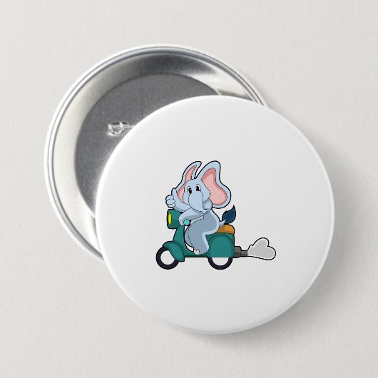 Elephant als Biker mit Scooter Button (Vorne & Hinten)