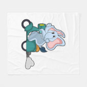 Elephant als Biker mit Scooter Fleecedecke (Vorderseite (Horizontal))