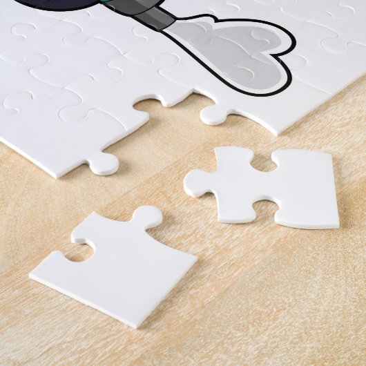 Elephant als Biker mit Scooter Puzzle (Seite)