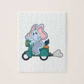 Elephant als Biker mit Scooter Puzzle (Vertikal)