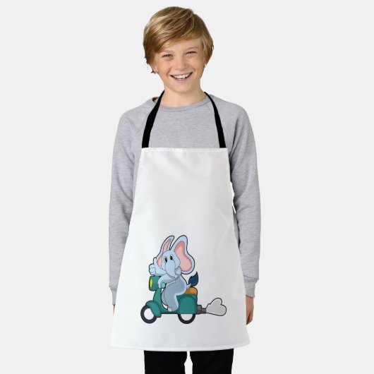 Elephant als Biker mit Scooter Schürze (Getragen)
