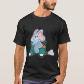 Elephant als Biker mit Scooter T-Shirt (Vorderseite)