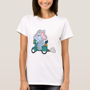 Elephant als Biker mit Scooter T-Shirt