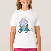 Elephant als Biker mit Scooter T-Shirt (Vorderseite)