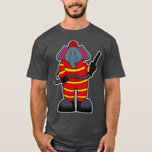Elephant als Feuerwehrmann mit Schlauch T-Shirt