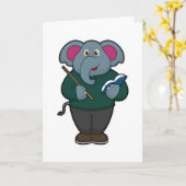 Elephant als Lehrer mit Buch und Zeiger Karte (Gelbe Blume)