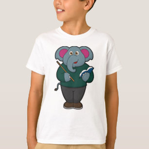 Elephant als Lehrer mit Buch und Zeiger T-Shirt