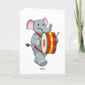 Elephant als Musiker mit Trommelfell Karte (Rückseite)
