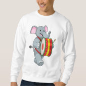 Elephant als Musiker mit Trommelfell Sweatshirt (Vorderseite)