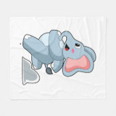 Elephant als Runner Fleecedecke (Vorderseite (Horizontal))