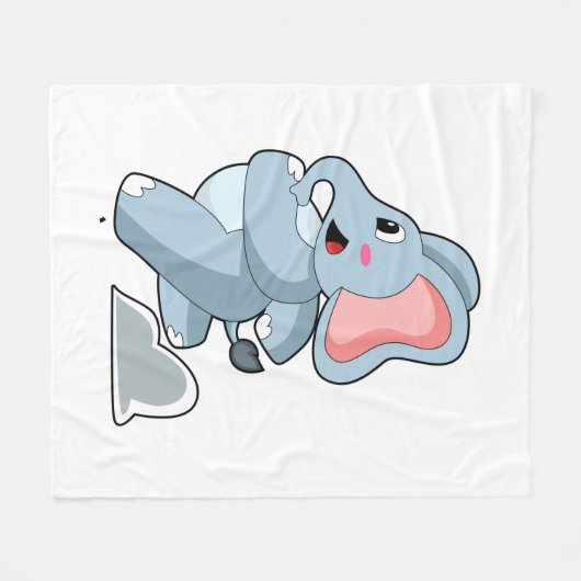 Elephant als Runner Fleecedecke (Vorderseite (Horizontal))