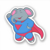 Elephant als Superhero Aufkleber (Vorderseite)