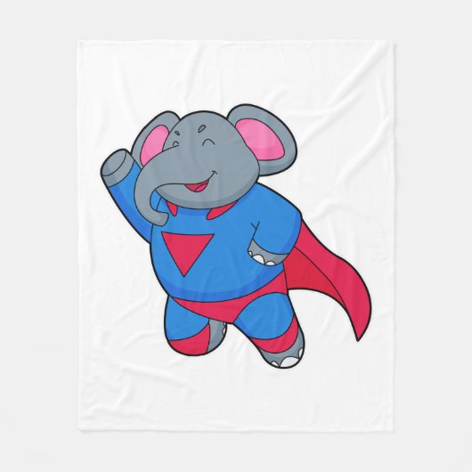 Elephant als Superhero Fleecedecke (Vorderseite)