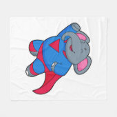 Elephant als Superhero Fleecedecke (Vorderseite (Horizontal))