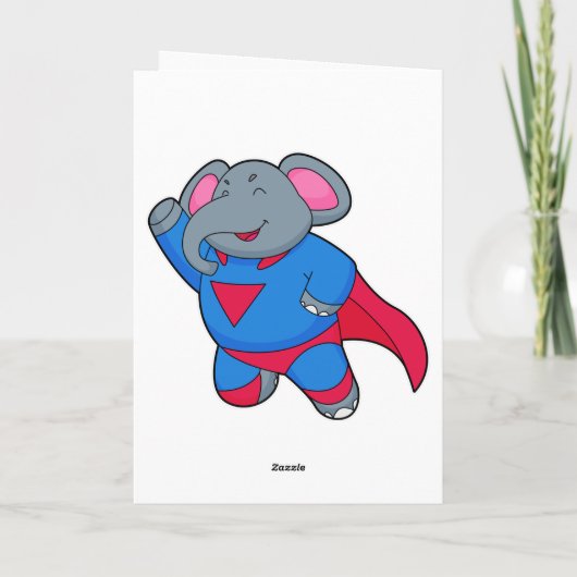 Elephant als Superhero Karte (Rückseite)