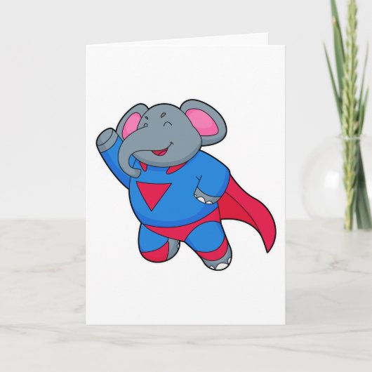 Elephant als Superhero Karte (Vorderseite)