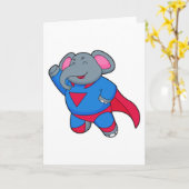 Elephant als Superhero Karte (Gelbe Blume)
