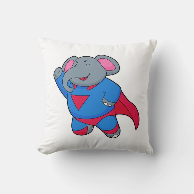 Elephant als Superhero Kissen (Vorderseite)