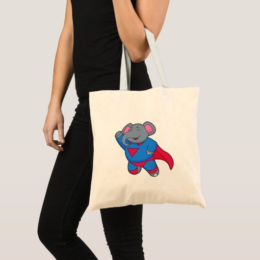 Elephant als Superhero Tragetasche (Vorderseite (Produkt))