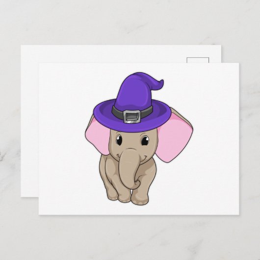 Elephant als Wizard Postkarte (Vorne/Hinten)