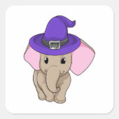 Elephant als Wizard Quadratischer Aufkleber (Vorderseite)