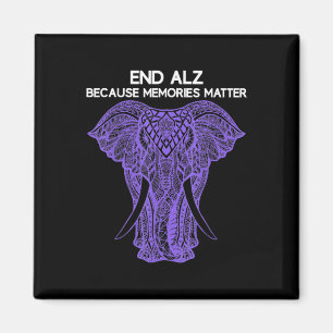 Elephant Alzheimerheimer Awareness Apparel End Magnet